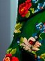 Elegant Loose Floral Cold Shoulder Sweater Mini Dress With No Belt