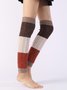 Color Block Twist Knitted Over the Knee Socks Warmth Pumps and Boot Covers