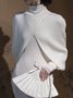 Regular Fit Elegant Turtleneck Sweater Maxi Dress With No Belt