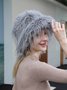 Women Elegant Thicken Faux Fur Bucket Hat