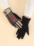 Women Christmas Plaid Imitation Cashmere Gloves