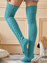 Argyle Knitted Household Over the Knee Socks