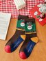 4pairs/Set Christmas Santa Claus Women Mid-calf Socks in Box