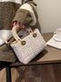 Elegant Tweed Plaid Handbag Women Crossbody Bag