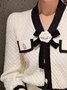 Color Block Elegant Long Sleeve Regular Fit Cardigan
