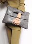 Women Large Capacity Commuting Magnetic Clutch Bag with Crossbody Strap