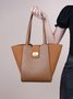 2pcs/set Large Capacity Minimalist Color-block Tote Bag with A Storage Bag