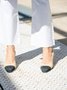 Women Minimalist Color Block Chunky Heel Slingback Pumps
