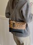Leopard Clutch Bag Braided Chain Cross Body Bag