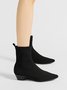 Color Block Breathable Mesh Fabric Wedge Heel Sock Boots