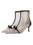 Polka Dots Mesh Bowknot Stiletto Heel Fashion Boots