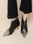Snakeskin Embossed Paneled Front Zip Stiletto Heel Fashion Boots