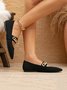 Metal Chain Breathable Mesh Fabric Mary Jane Shoes