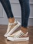 Casual Rhinestone Plaid Quilted Lace-Up Skate Shoes