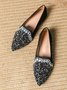 Gorgeous Rhinestone Sequined Pointed Toe Flat Shoes