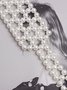 Elegant Braided Imitation Pearls Belt Dress Decorative Hollow Out Stretch Waistband