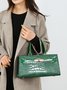 Crocodile Embossed Handbag Commuting Patent PU Leather Square Crossbody Bag