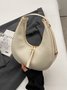 Minimalist Crescent Moon Bag Double Zipper Underarm Bag