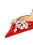 Rhinestone Bow Patent Leather Ankle Strap Stiletto Heel Hollow Pumps
