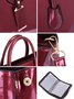 2pcs/set Minimalist Patent PU Leather Tote Bag Large Capacity Crossbody Bag with Mini Coin Bag