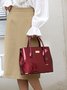 2pcs/set Minimalist Patent PU Leather Tote Bag Large Capacity Crossbody Bag with Mini Coin Bag
