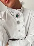 Lotus Leaf Collar Urban Buttoned Blouse