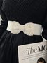 Elegant Imitation Pearl Bowknot Waist Belt Dress Elastic Girdle