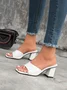 Minimalist Chunky Heel Flip-flop Mule Sandals
