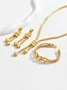 4pcs/set Elegant Electroplated 24K Gold Jewelry Set