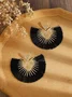 1pair Personalized Metal Scalloped Fringed Dangle Earrings