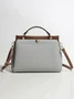 Minimalist Large Capacity Color-block Tote Bag with Crossbody Strap
