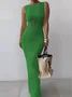 Plus Size Tight Medium Elasticity Elegant Maxi Dress