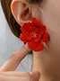 1pair Elegant Flower Rhinestone Stud Earrings