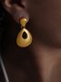 Retro Threaded Drop Shape Hollow Out Dangle Earrings