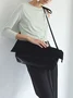 Black Oversized Flap Envelope Clutch Large Capacity Shoulder Bag