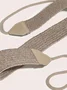 Tie Front Bowknot Weaved Wide Belt