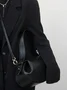 Fashionable Rugby Shaped Handbag Ruched Crossbody Bag