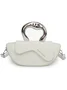 Fashionable Metal Handle Handbag Irregular Design Crossbody Bag