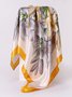 Elegant Floral Printed Imitation Silk Scarf