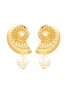 Glamorous Metal Conch Imitation Pearl Pendant Earrings