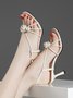 Elegant Flower Imitation Pearl Stiletto Heel Multi-strap Sandals