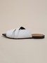 Irregular Color-block Embossed Peep Toe Slide Sandals