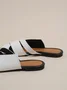 Irregular Color-block Embossed Peep Toe Slide Sandals