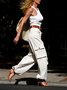 Casual Plain Pockets Cargo Pants