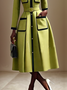Regular Fit Regular Sleeve Crew Neck Long Sleeve Elegant Midi Dress With Belt