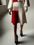 Medium Elasticity Color Block  Casual Sweater Mini Skirt