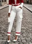  Color Block Urban Cargo Ankle Pants With No Belt