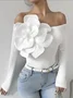 Urban 3D Floral Off The Shoulder Blouse