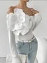 Urban 3D Floral Off The Shoulder Blouse