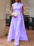 Elegant Tailored Jumpsuit & Cape Set – Wedding & Formal Occasion Outfit